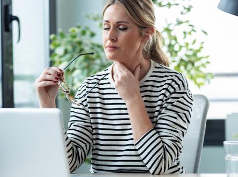 Woman getting relief from heart burn