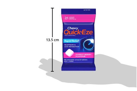 Product image showing the size of pack of Quick-Eze® Forest Berry Multi pack