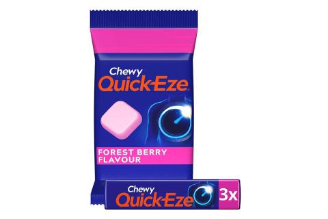 Product image showing what's included in a of pack of Quick-Eze® Antacid Forest Berry Multi pack