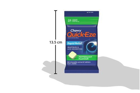 Product image showing the size of pack of QUICK_EZE Peppermint Multi pack